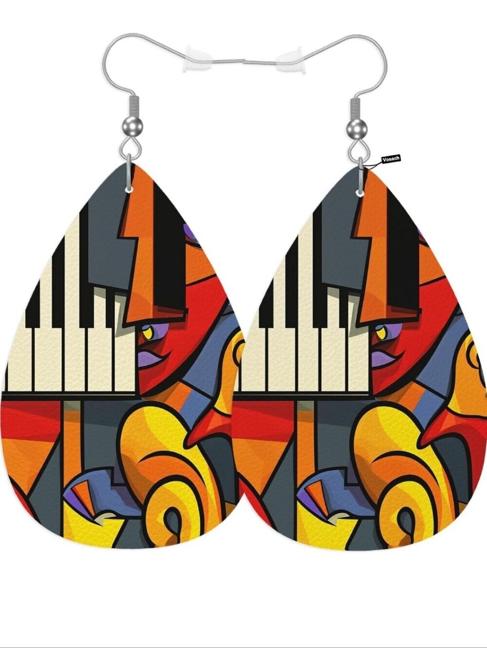 Colorful Abstract Music Teardrop Earrings - Multicolor